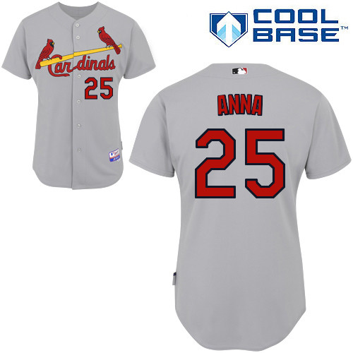 Dean Anna #25 MLB Jersey-St Louis Cardinals Men's Authentic Road Gray Cool Base Baseball Jersey